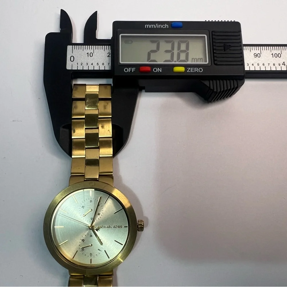 (923)Vintage Michael Kors Silver Dial Black Bracelet Quartz 6408 Watch - Picture 5 of 10